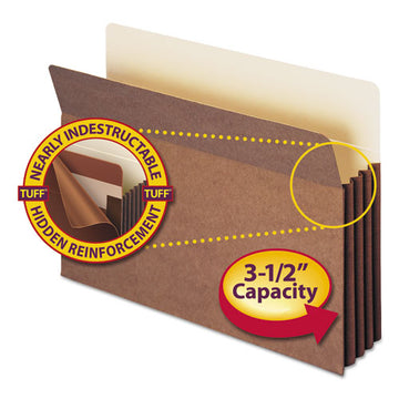Smead® Redrope Tuff Pocket Drop-front File Pockets W- Fully Lined Gussets, 3.5" Expansion, Legal Size, Redrope, 10-box freeshipping - TVN Wholesale